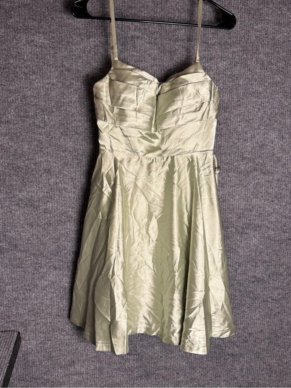 Sage Green Satin Ruched Party Homecoming Formal Dress Size 4 NWOT